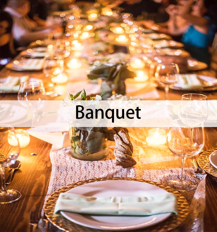 Bankett-Geschirr-Arrangement
