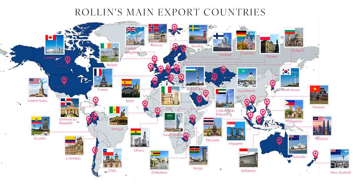 ROLLINS Hauptexportländer